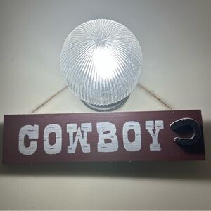Red Wooden Cowboy and Cowgirl Wall Sign